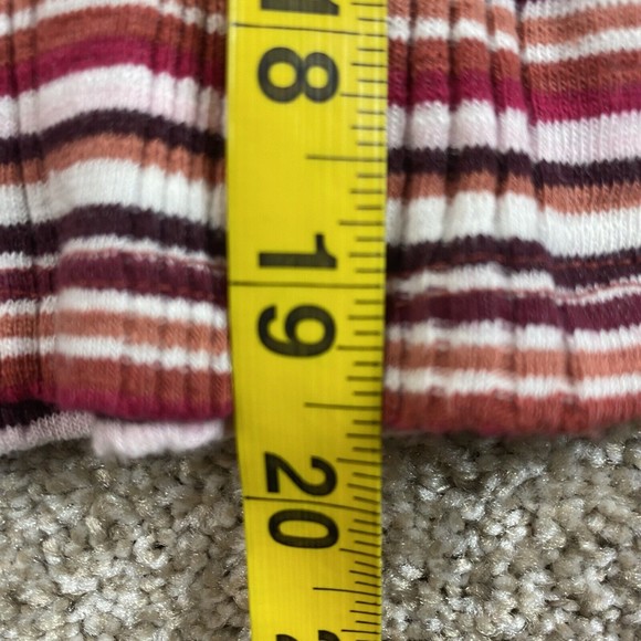 Aero Seriously Soft Womens Knit Cropped Striped Top M Pink Buttons Y2K Ribbed - Picture 6 of 7
